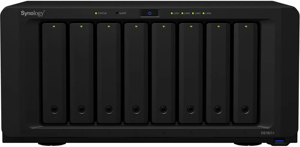 Synology DiskStation DS1821  NAS Server with Ryzen 2.2GHz CPU, 32GB Memory, 32TB SSD Storage, 2TB M.2 NVMe SSD, DSM Operating System