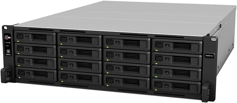 Synology RackStation RS4021xs  NAS Server with Xeon 2.1GHz CPU, 64GB Memory, 64TB SSD Storage, 2 x 10GbE LAN Ports, Redundant Power, DSM Operating System Bundle with Rail kit