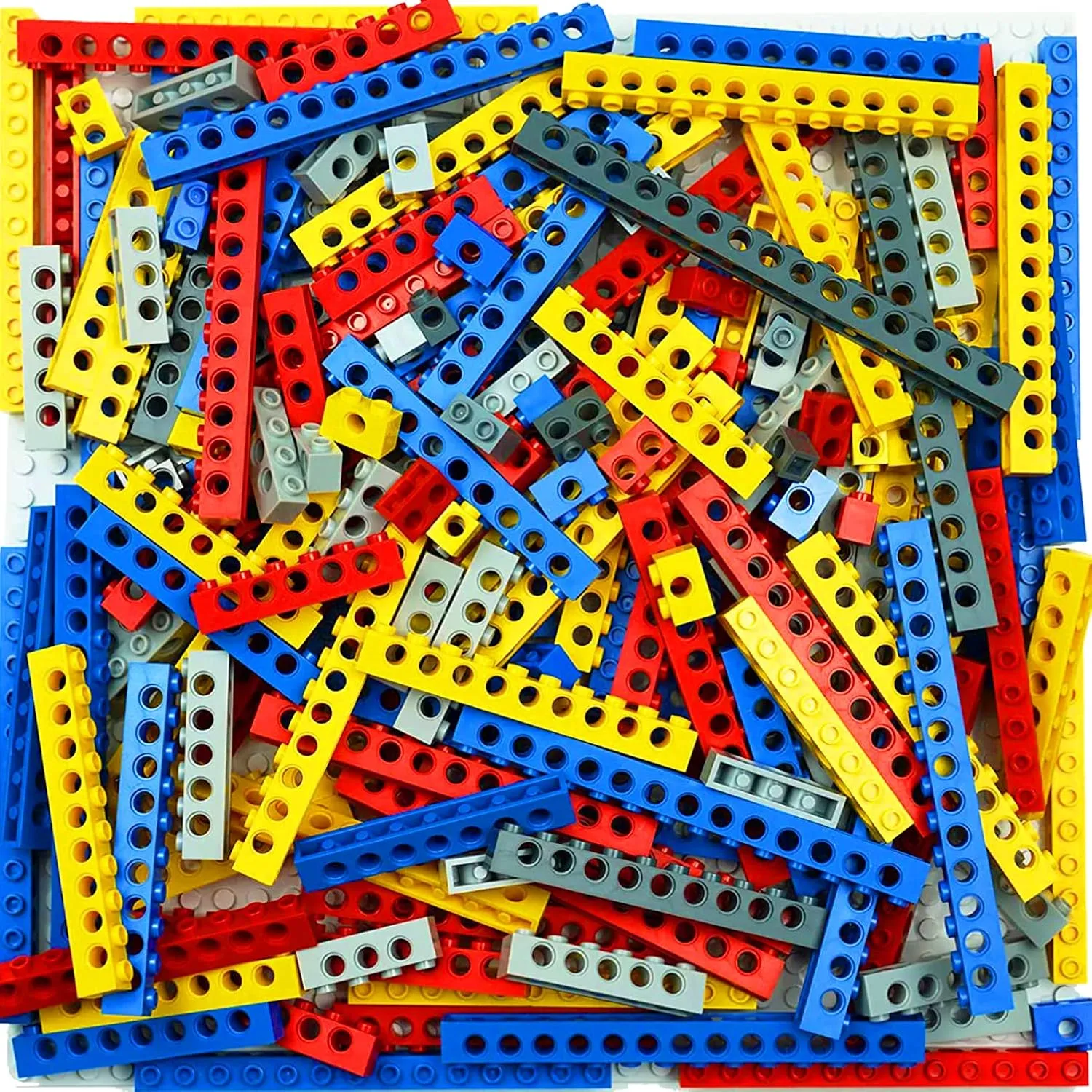 Technic Parts Liftarm Thin Liftarm Frame 500G Building Blocks Pieces, STEM EV3 MOC Technic Pack Connector Bulk Lots (Random Color)