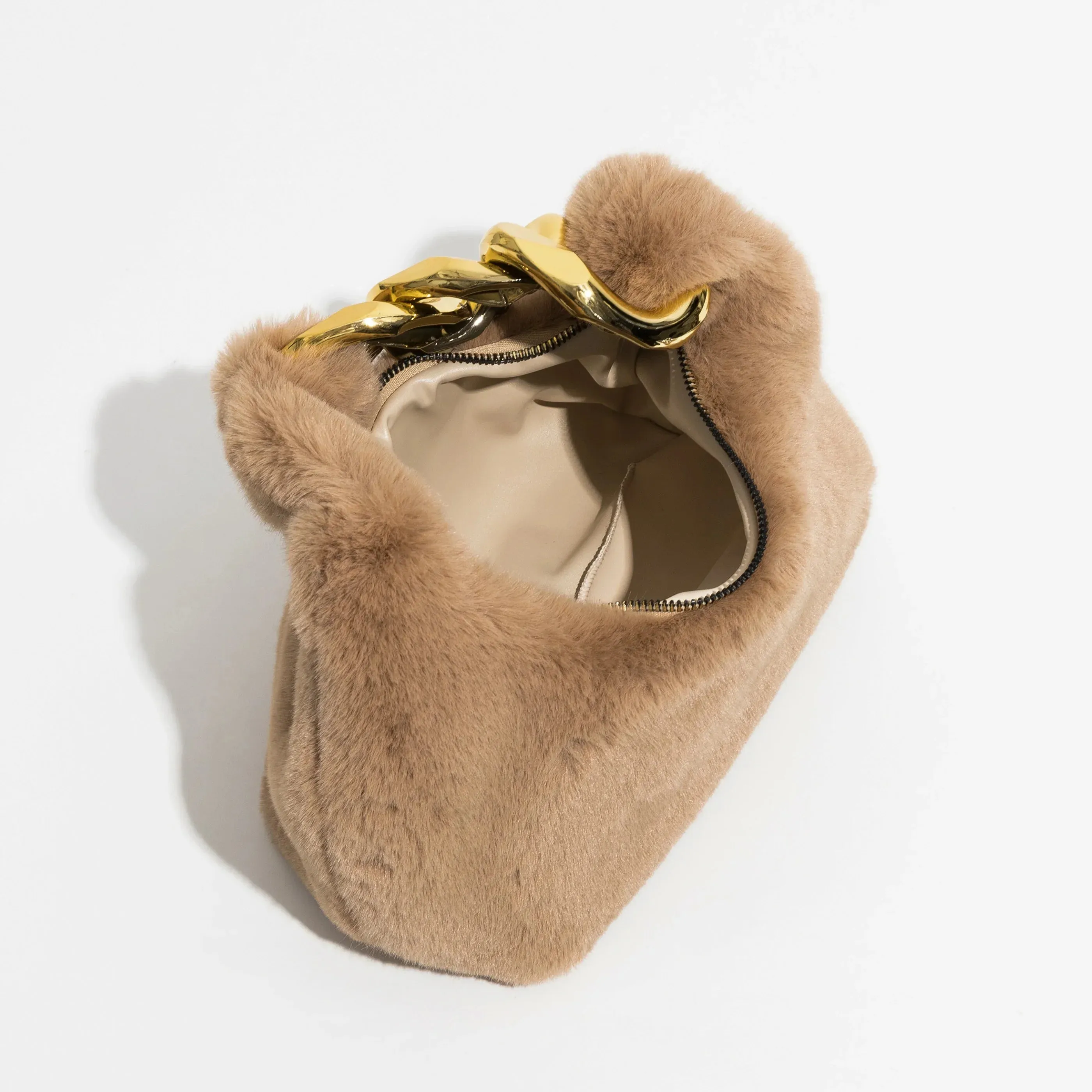 Telma Faux Fur Half Moon Mini Bag