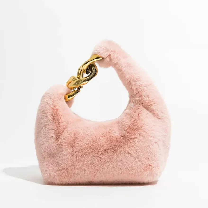 Telma Faux Fur Half Moon Mini Bag