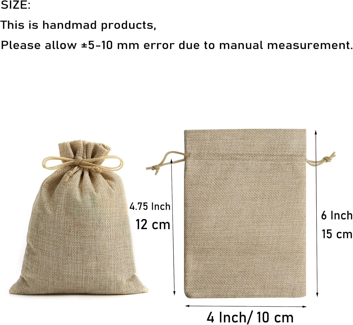 Tendwarm 50 Pcs 4x6 Inch Burlap Gift Bags with Drawstring Recyclable Linen Sacks Jewelry Bag for Wedding Party Favors DIY Craft