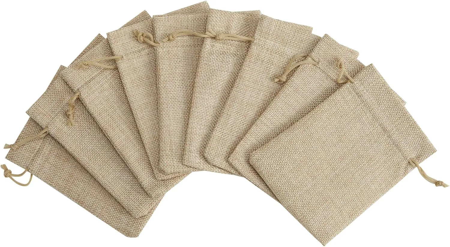 Tendwarm 50 Pcs 4x6 Inch Burlap Gift Bags with Drawstring Recyclable Linen Sacks Jewelry Bag for Wedding Party Favors DIY Craft