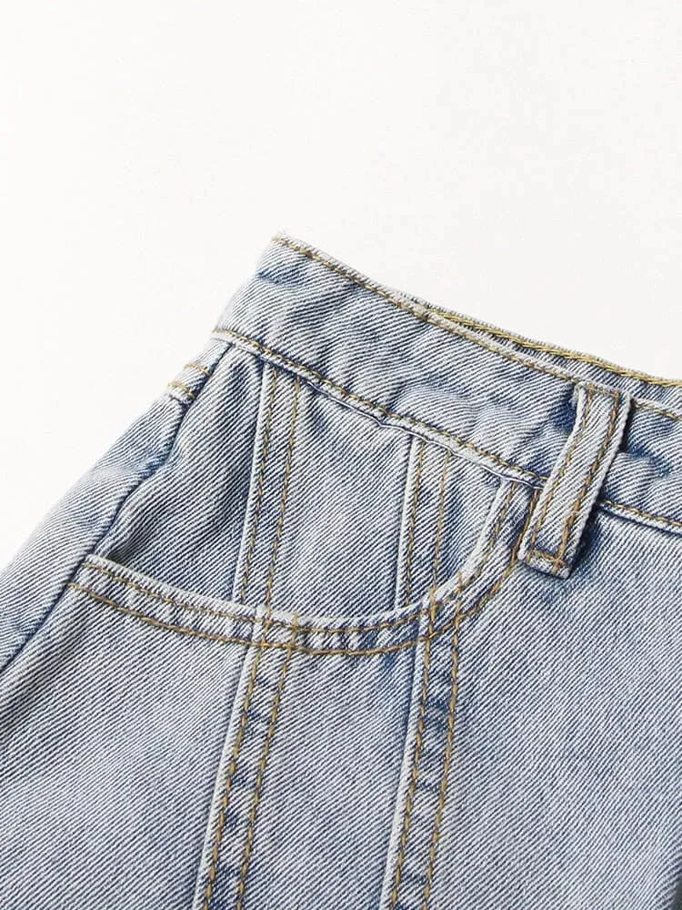 The Shelby High Waist Denim Shorts  - Multiple Colors