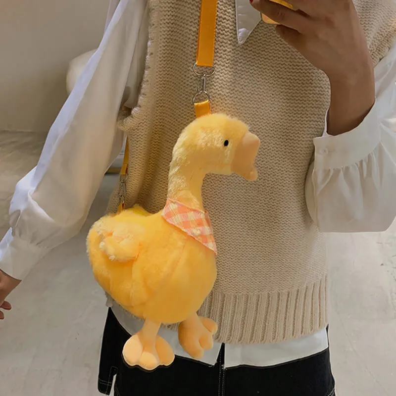 themeisles Cute Plush Duck Shoulder Bag