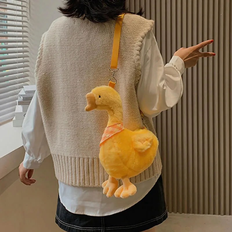 themeisles Cute Plush Duck Shoulder Bag