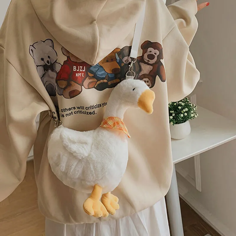 themeisles Cute Plush Duck Shoulder Bag