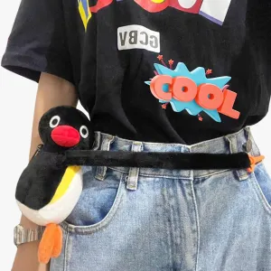 themeisles Pingu Penguin Plush Toy Belt Bag