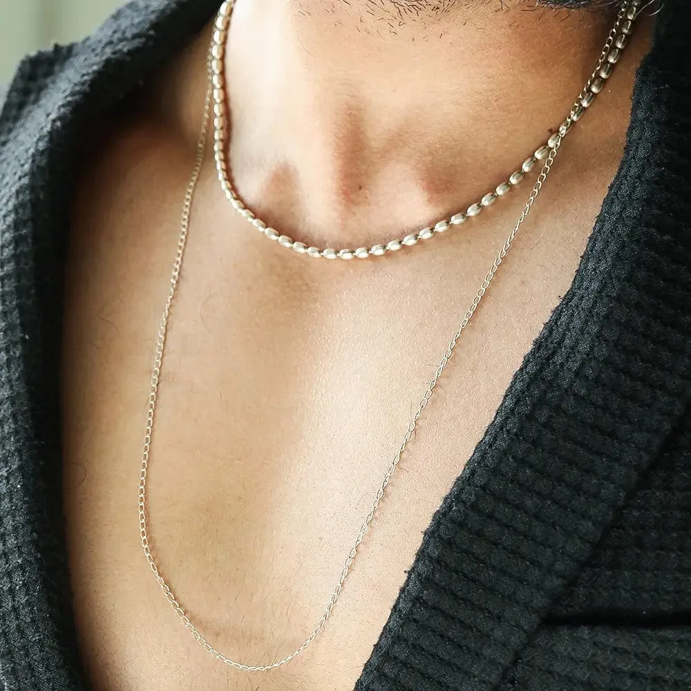 Thin Silver 92.5 Link Chain For Men
