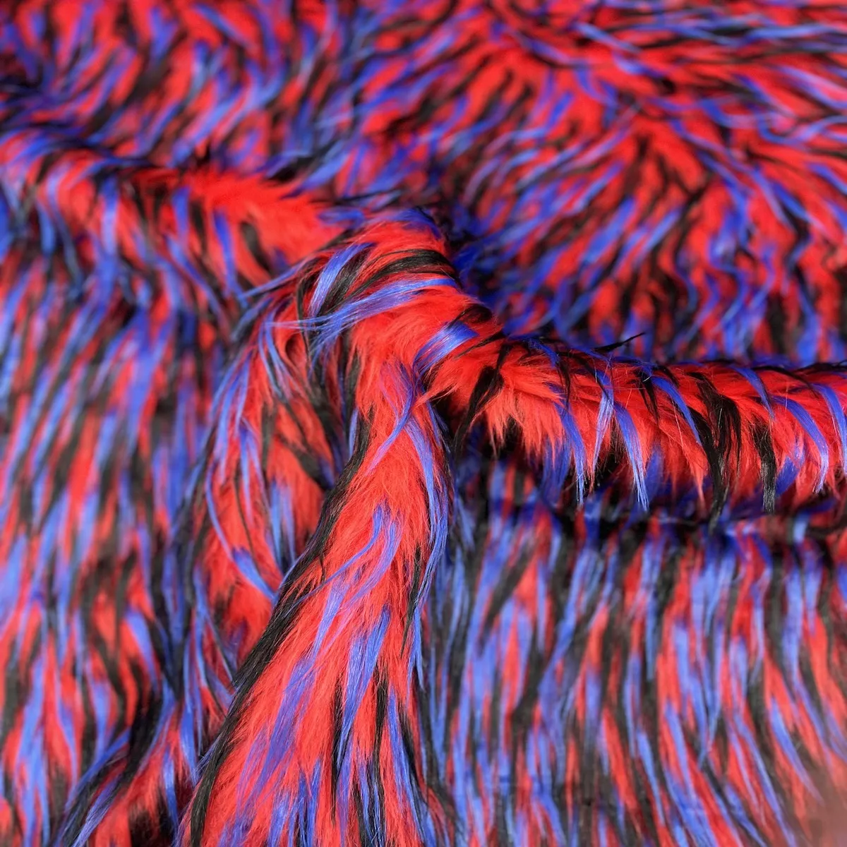 Three Spike Shaggy Faux Fur Fabric
