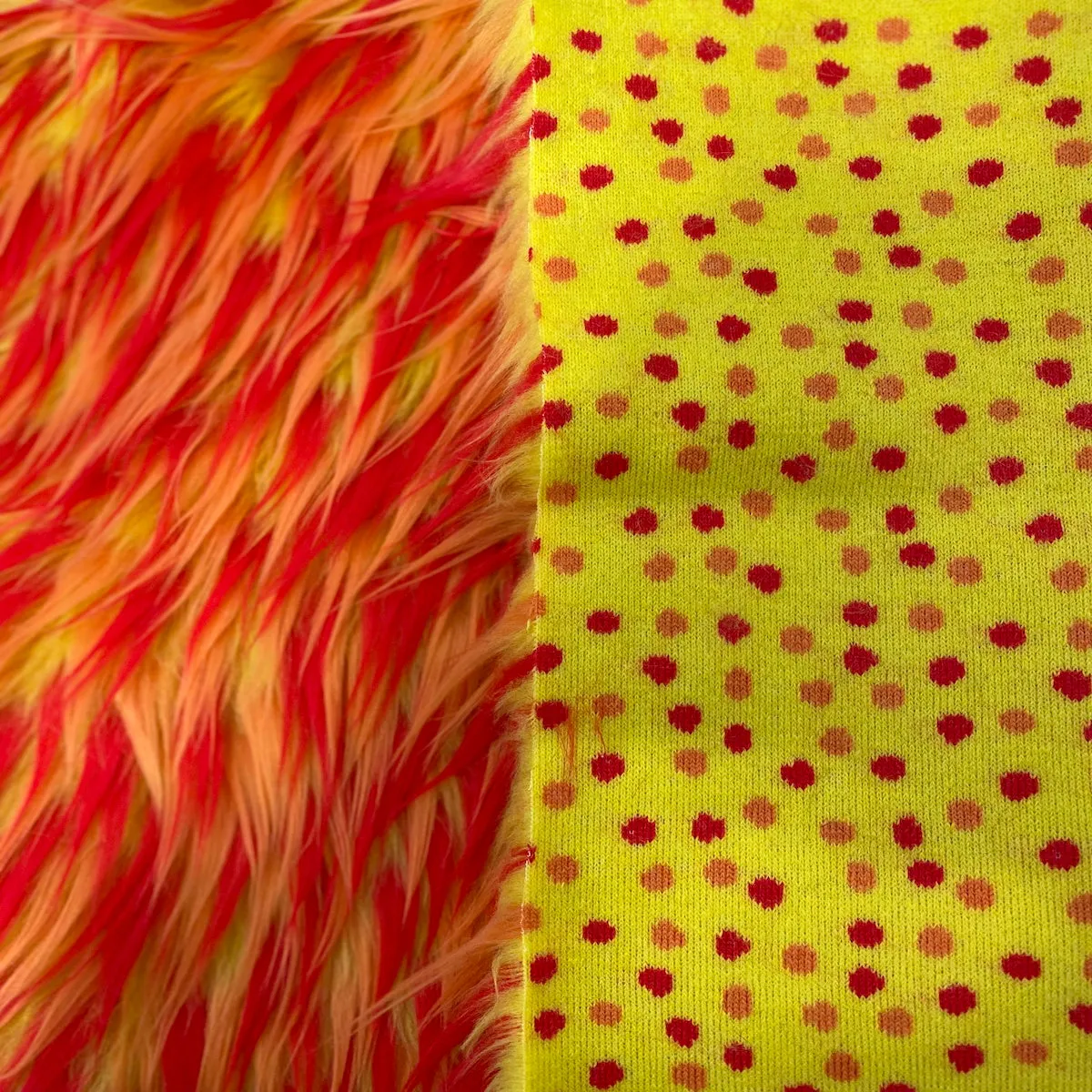 Three Spike Shaggy Faux Fur Fabric