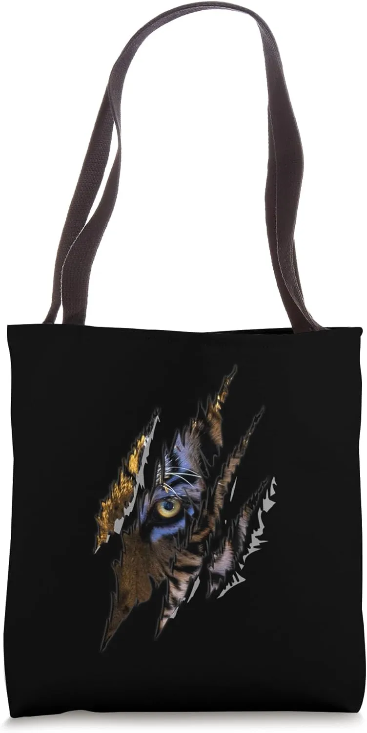 Tiger Eye Claw Funny Genus Panther Felidae Cat Lover Novelty Tote Bag