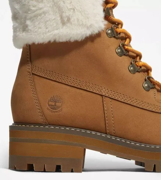 Timberland Medium Brown Nubuck Courmayeur Valley 6 inch Waterproof Faux Fur Boots TB0A2JXAX17