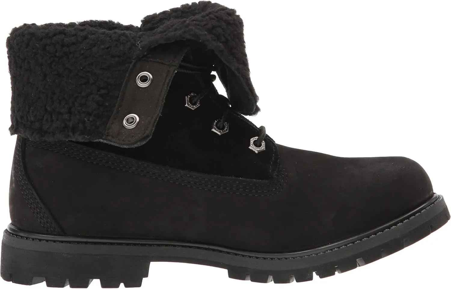 Timberland Women's Authentics Teddy Fleece Waterproof Fold-Down Nubuck Boot
