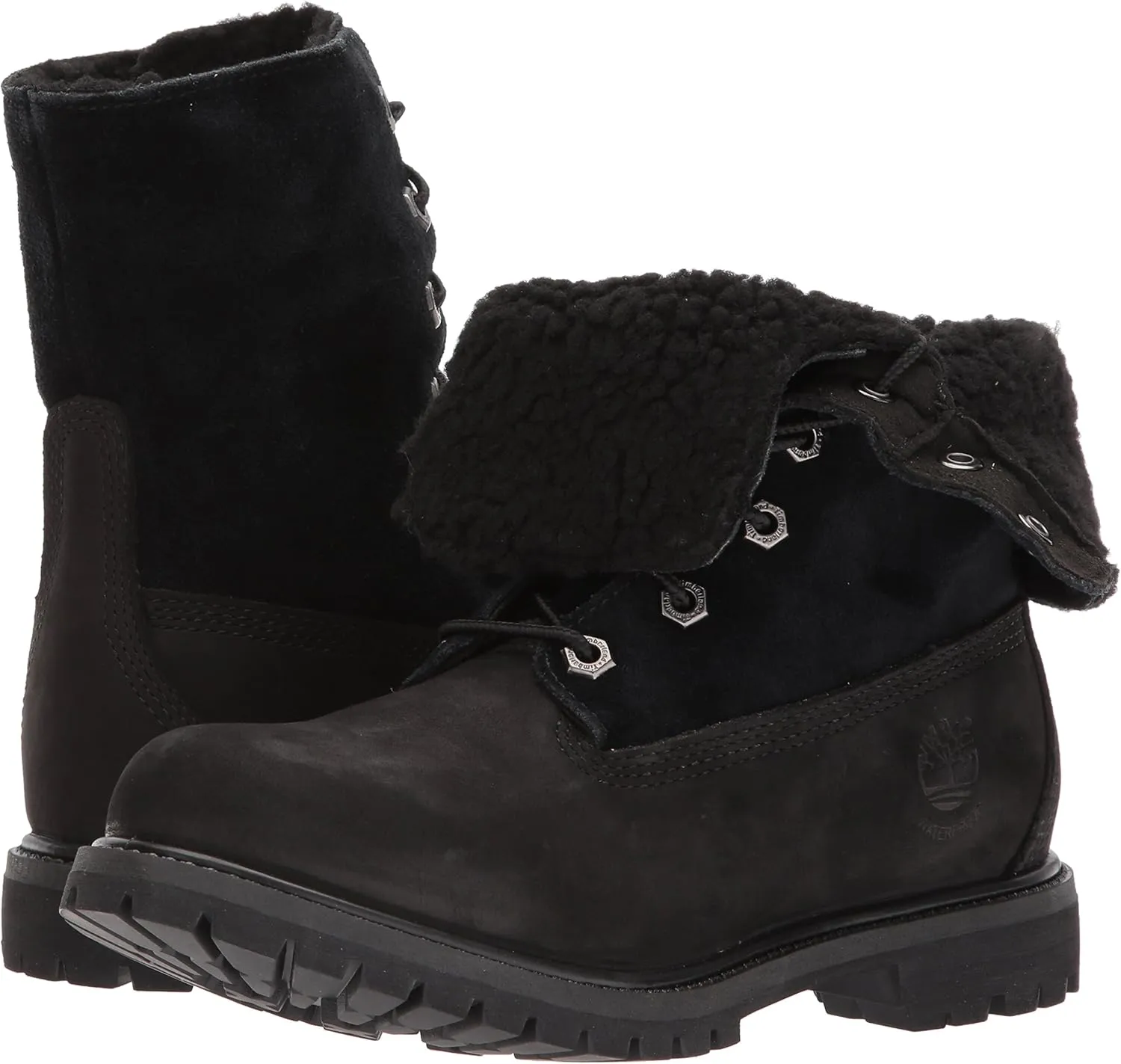 Timberland Women's Authentics Teddy Fleece Waterproof Fold-Down Nubuck Boot