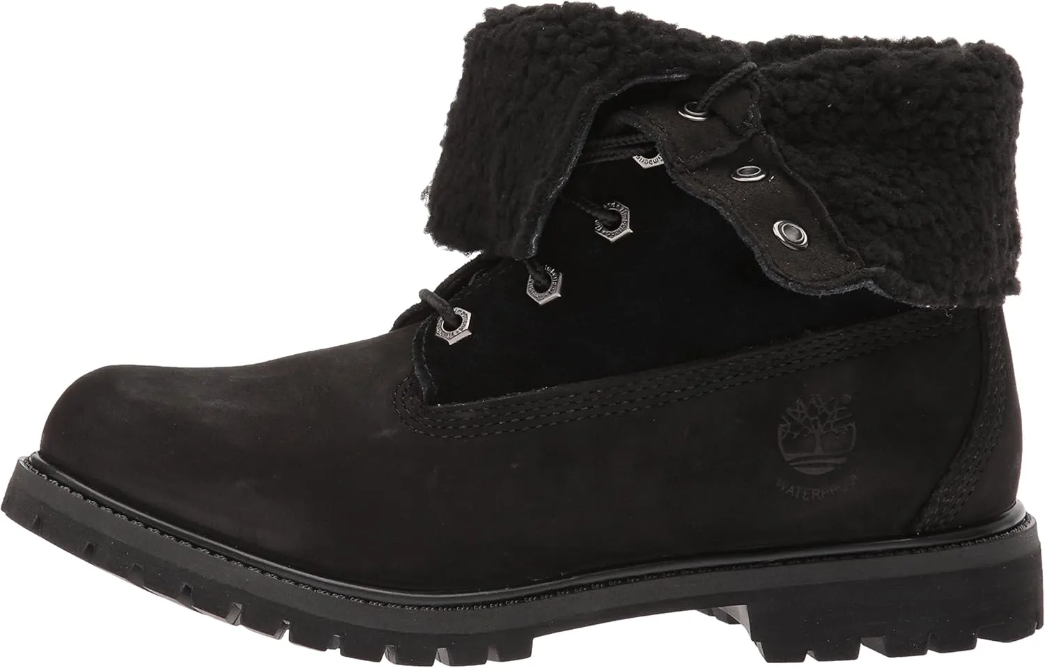 Timberland Women's Authentics Teddy Fleece Waterproof Fold-Down Nubuck Boot