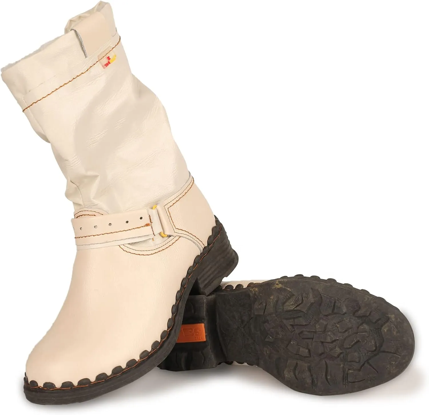 TMA EYES Women Fashion Leather Winter Boots with Faux Fur Lining side Zipper Buckle Shoes