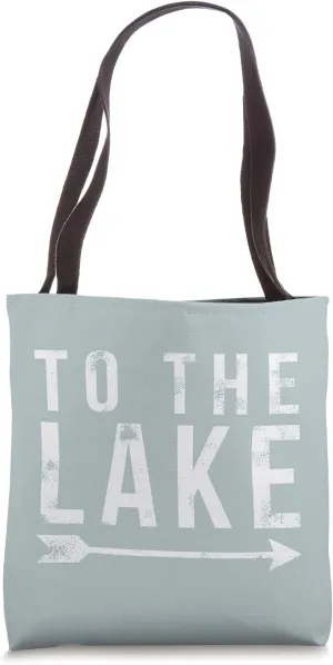 To The Lake - Rustic Quote - Vintage Dusty Jade Green Tote Bag