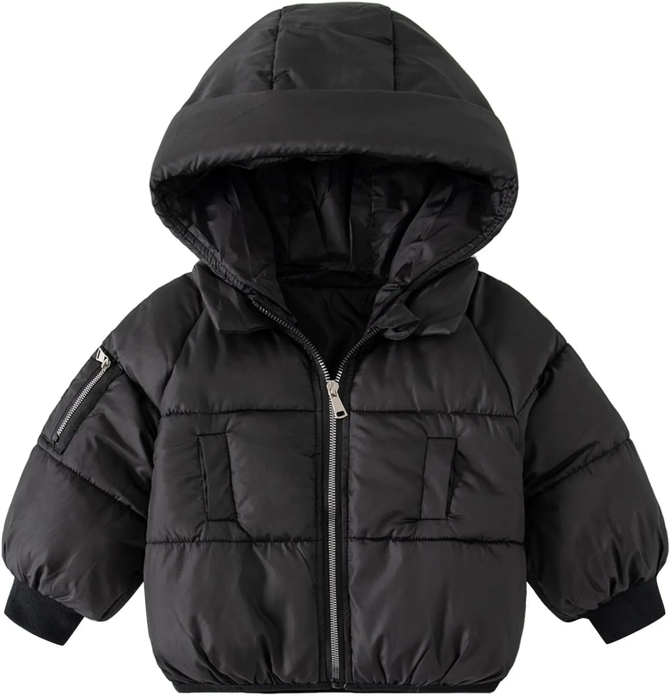 Toddler Baby Boys Girls Solid Lightweight Packable Puffer Jacket with Hood Kids Winter Coat Infant Padded Down Jacket
