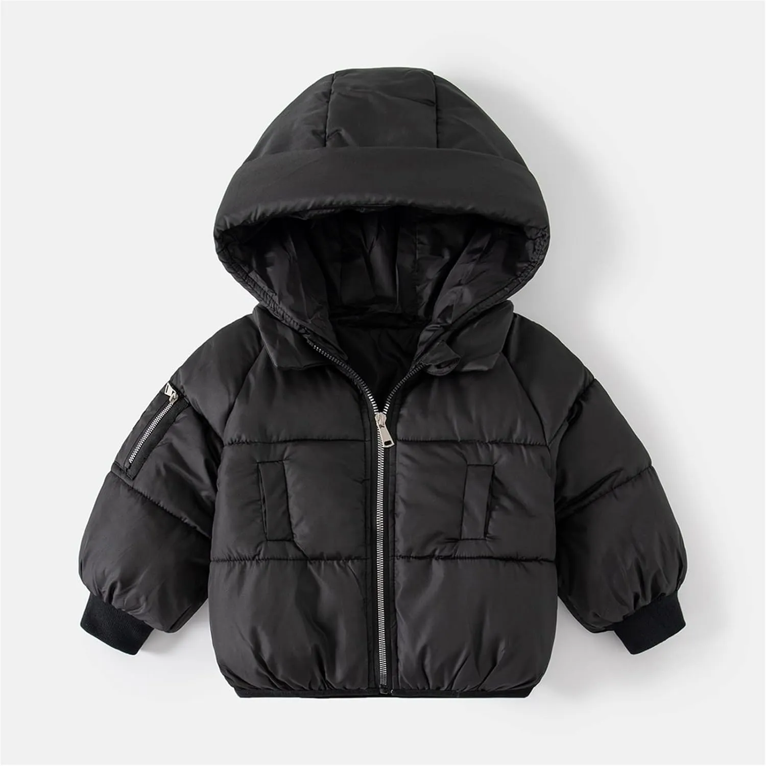 Toddler Baby Boys Girls Solid Lightweight Packable Puffer Jacket with Hood Kids Winter Coat Infant Padded Down Jacket