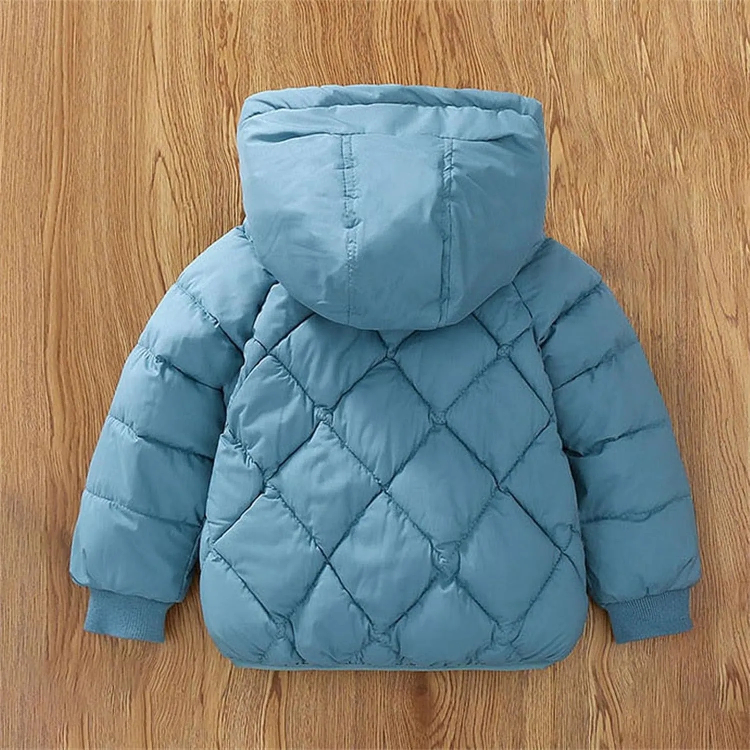 Toddler Boys Girls Winter Coat Fleece Lined Quilted Puffer Jacket with Hood Winter Coat Kids Lightweight Down Coat