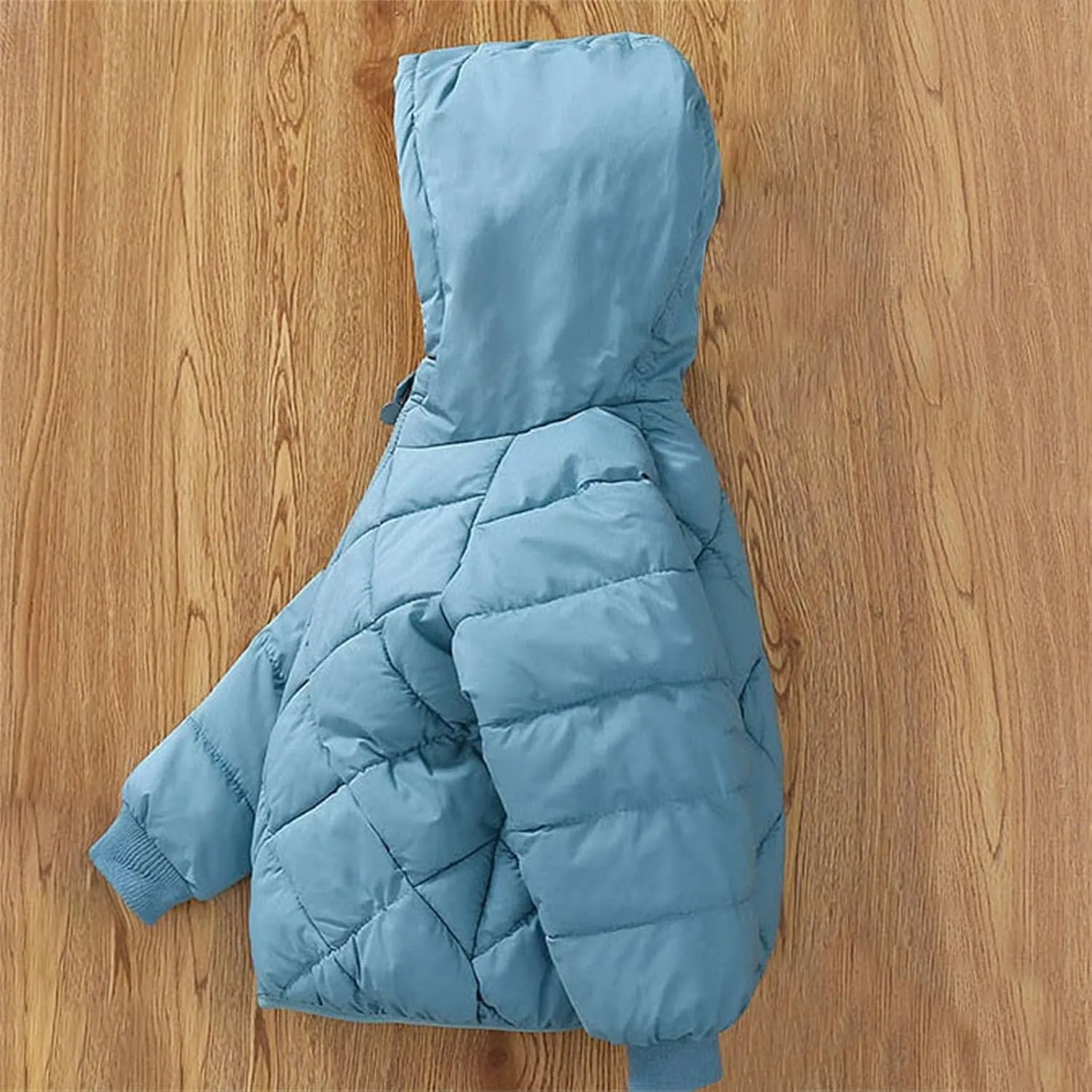 Toddler Boys Girls Winter Coat Fleece Lined Quilted Puffer Jacket with Hood Winter Coat Kids Lightweight Down Coat