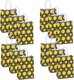 Toddmomy 12pcs Baseball Candy Bags Kraft Paper Party Favor Bags Handles for Sports Themed Events