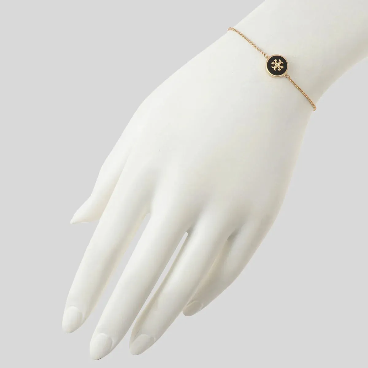 TORY BURCH Kira Enamel Chain Bracelet Tory Gold Black RS-90284