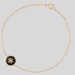 TORY BURCH Kira Enamel Chain Bracelet Tory Gold Black RS-90284
