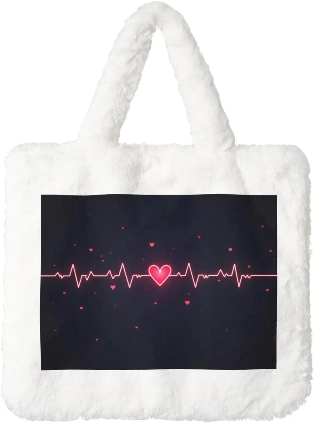 Tote Bag for Women Soft Winter Fluffy Fuzzy Furry Plush Top Handle Purse and Handbag