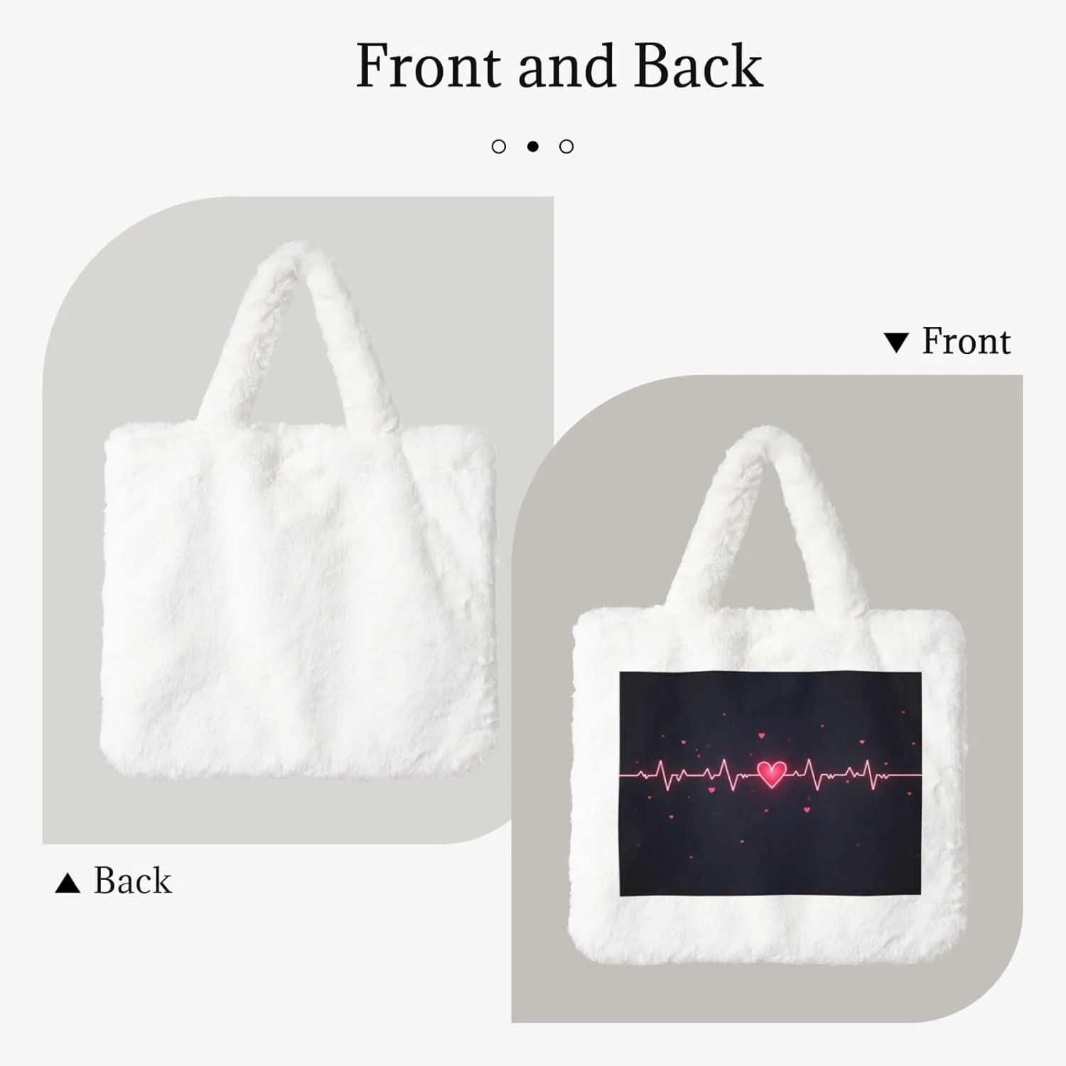 Tote Bag for Women Soft Winter Fluffy Fuzzy Furry Plush Top Handle Purse and Handbag