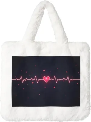Tote Bag for Women Soft Winter Fluffy Fuzzy Furry Plush Top Handle Purse and Handbag