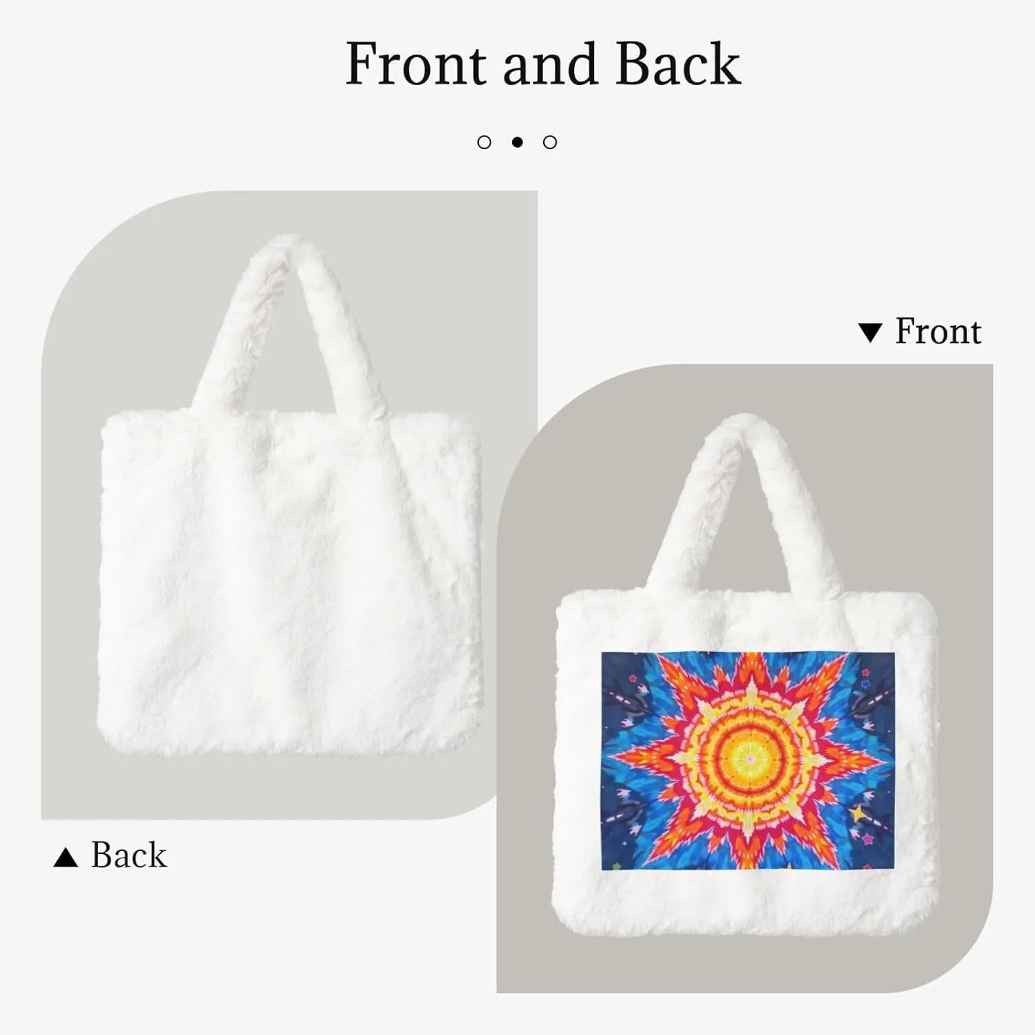 Tote Bag for Women Soft Winter Fluffy Fuzzy Furry Plush Top Handle Purse and Handbag
