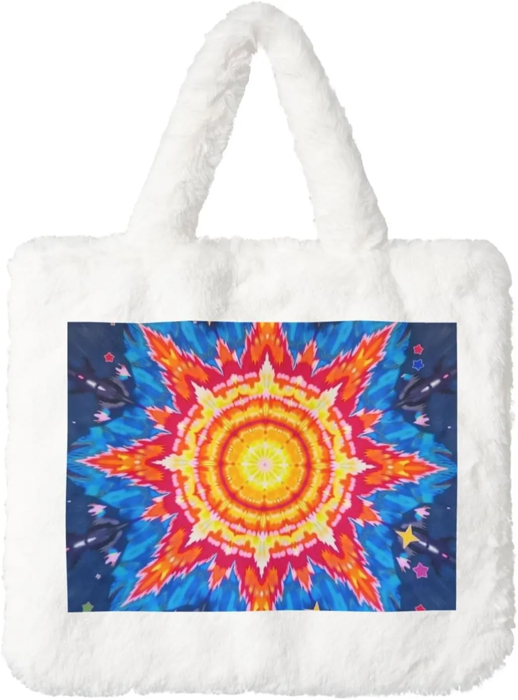 Tote Bag for Women Soft Winter Fluffy Fuzzy Furry Plush Top Handle Purse and Handbag