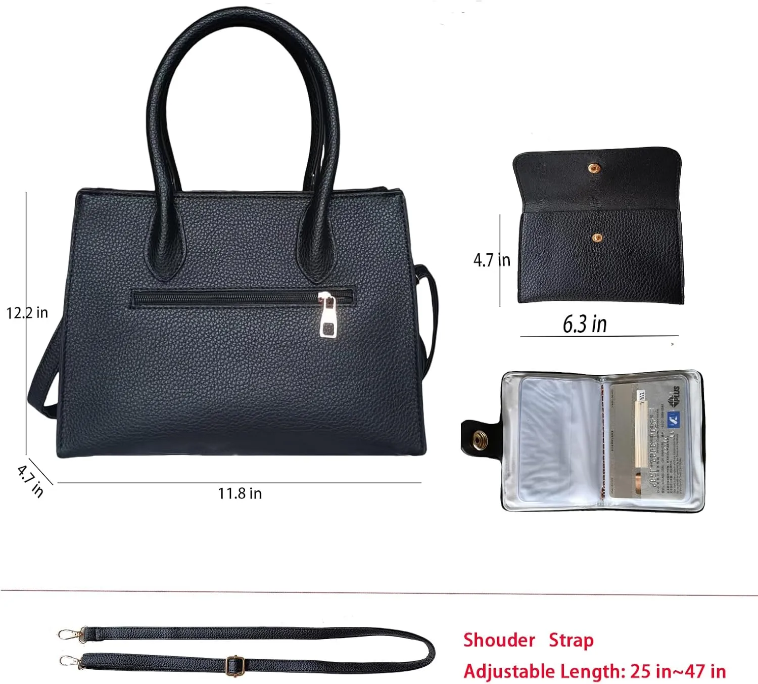 Tote Bag for Women With Zipper waterproof Leather Handbags Multi Pocket Purses Shoulder Bags Crossbody Bag Medium Purses