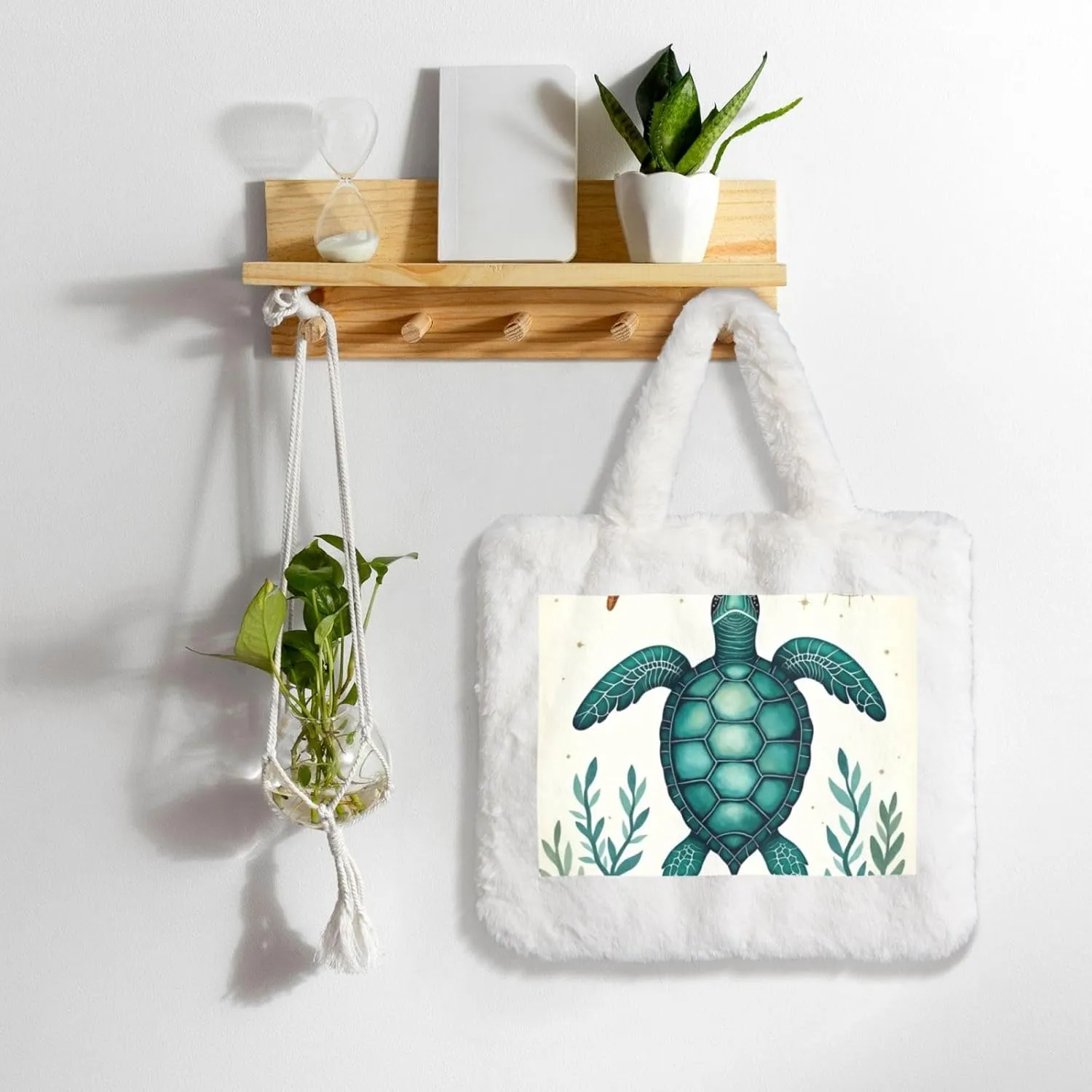 Tote Bag Shoulder Bag Flannel Faux Fur Tote Bag Handbag Fuzzy Bag White Tote Bag Purse