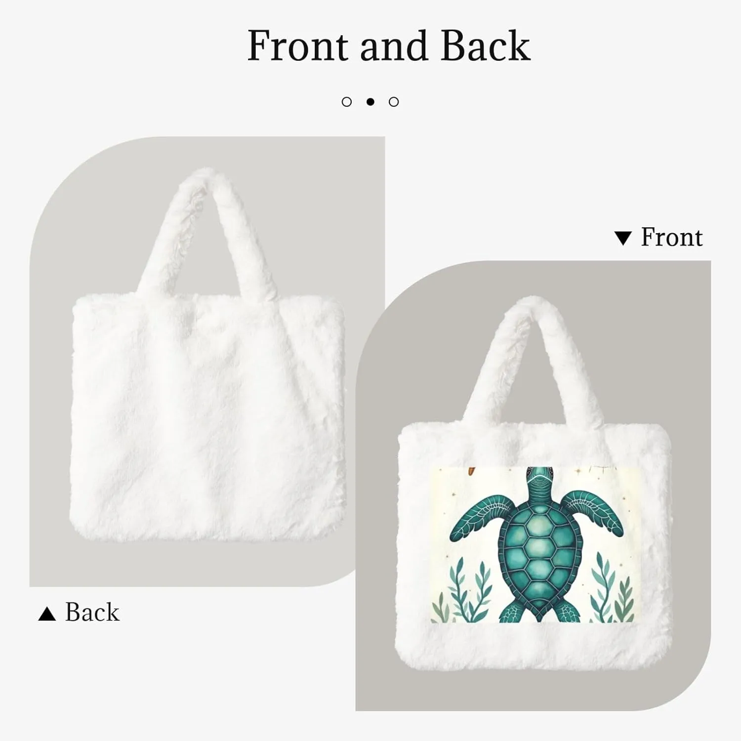 Tote Bag Shoulder Bag Flannel Faux Fur Tote Bag Handbag Fuzzy Bag White Tote Bag Purse