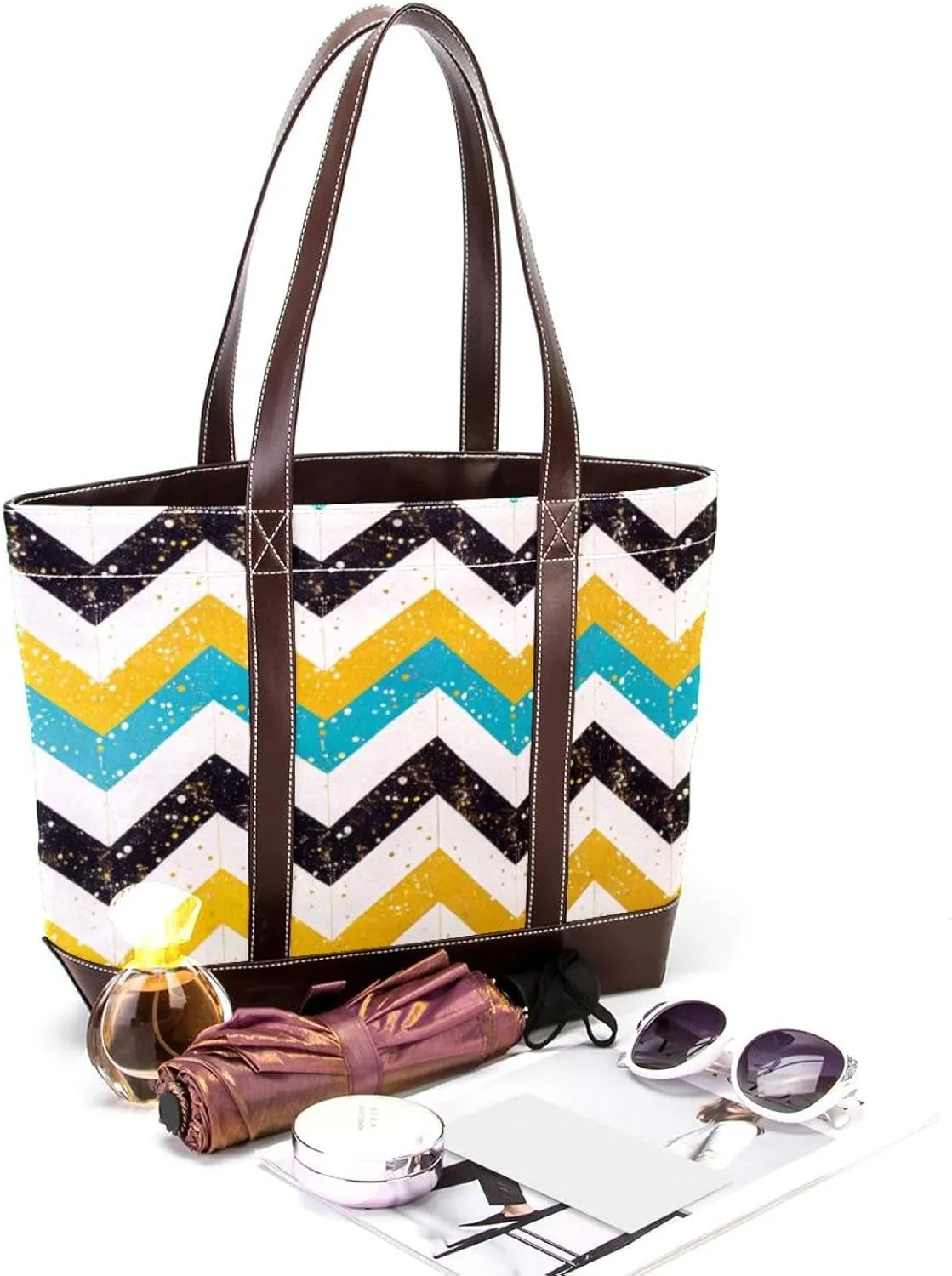Tote Bags, Large Tote Bag, Women's Tote Handbags, Modern Blue Art Basketball Pattern, Womens Tote Bags for Work