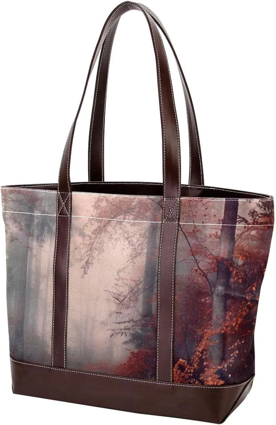 Tote Bags, Large Tote Bags for Women, Tote Bag with Zipper, Landscape Autumn Forest Path, Tote Bags Women