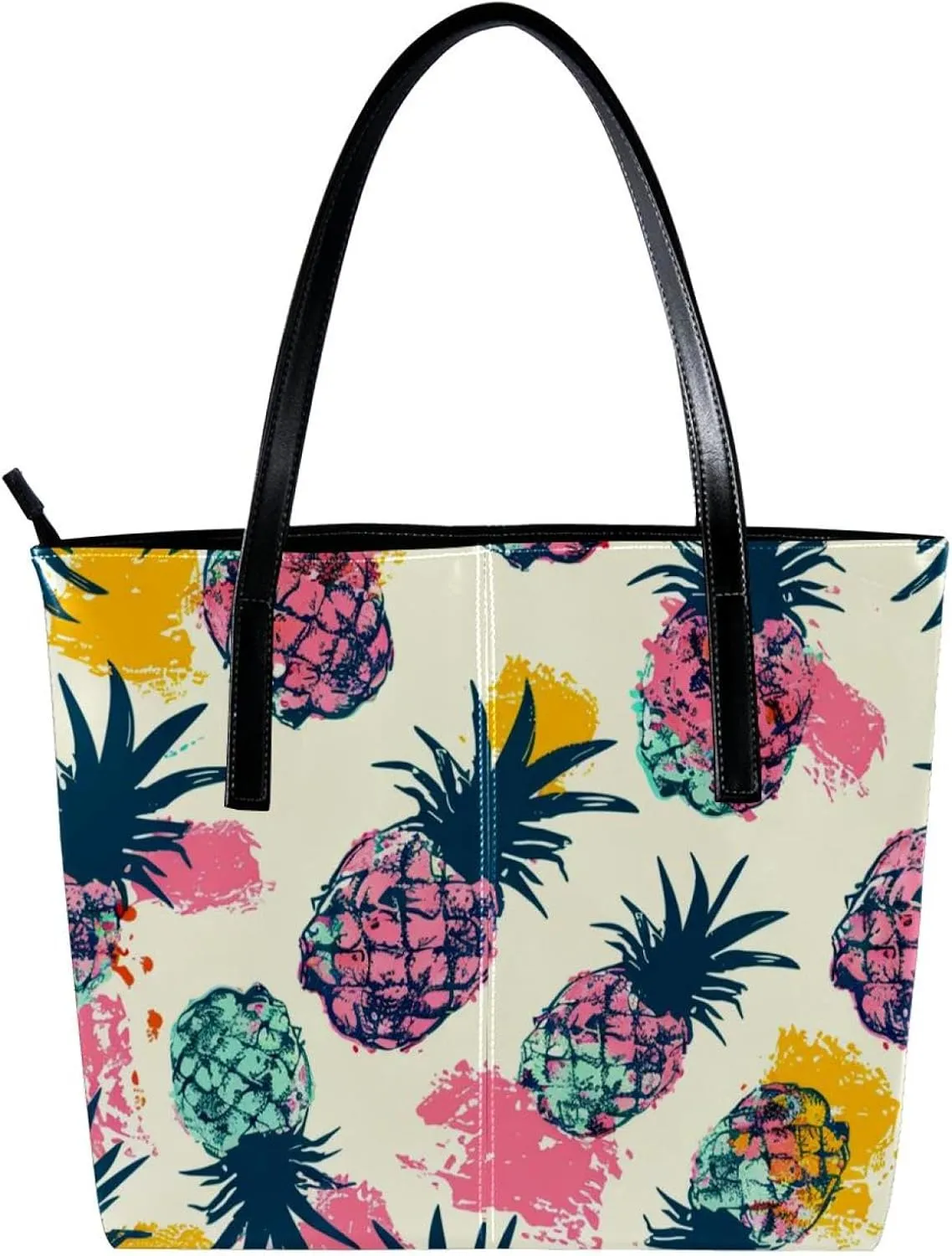 Tote Bags, Large Tote Bags for Women, Women's Tote Handbags, Tropical Pineapple Plam Leaves, Tote Bags for Women