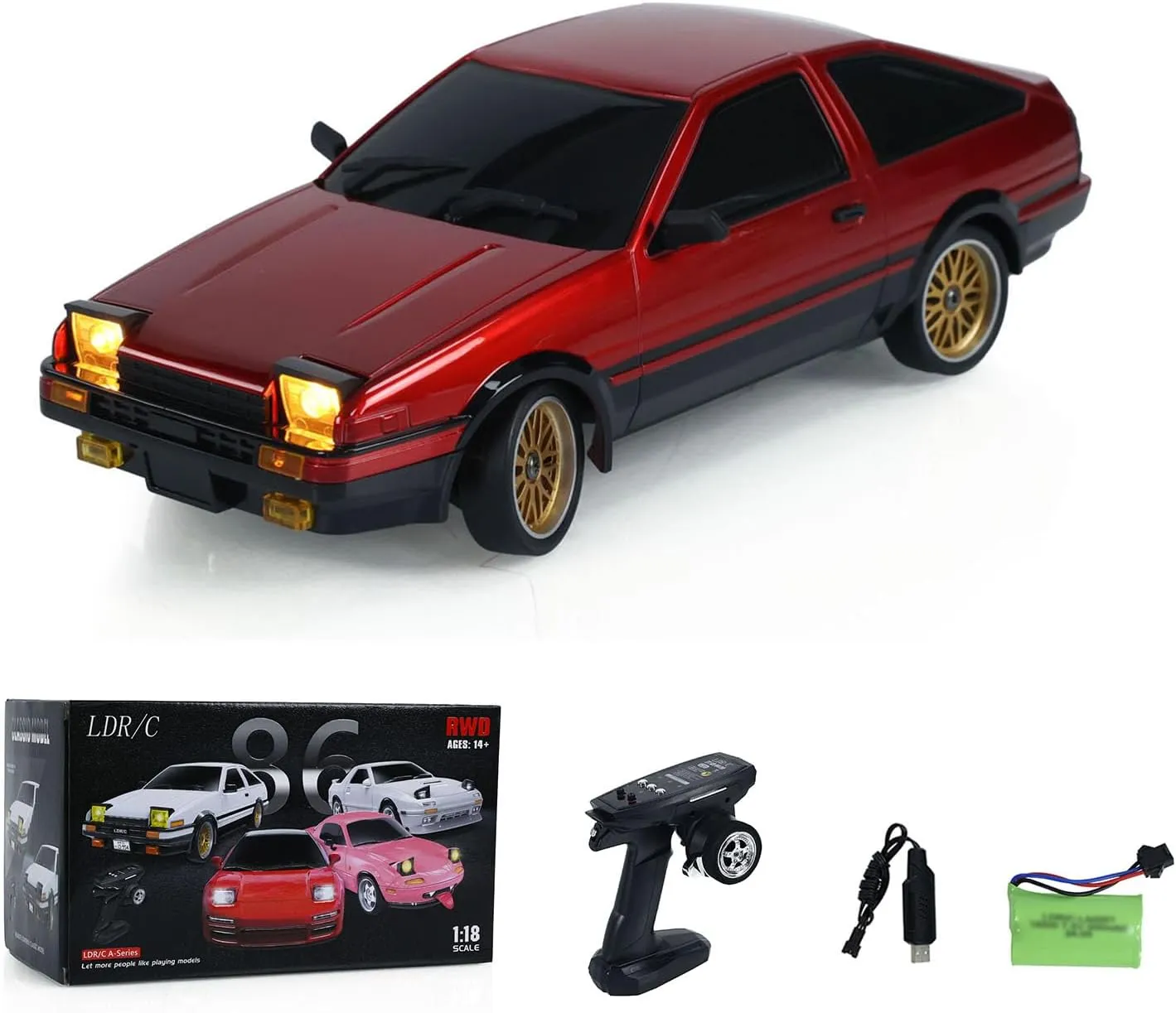TOUCAN RC HOBBY 1/18 RC Drift Racing Car Rwd LdRC Ld1801 Ae86 Wireless Control Vehicle Gyroscope