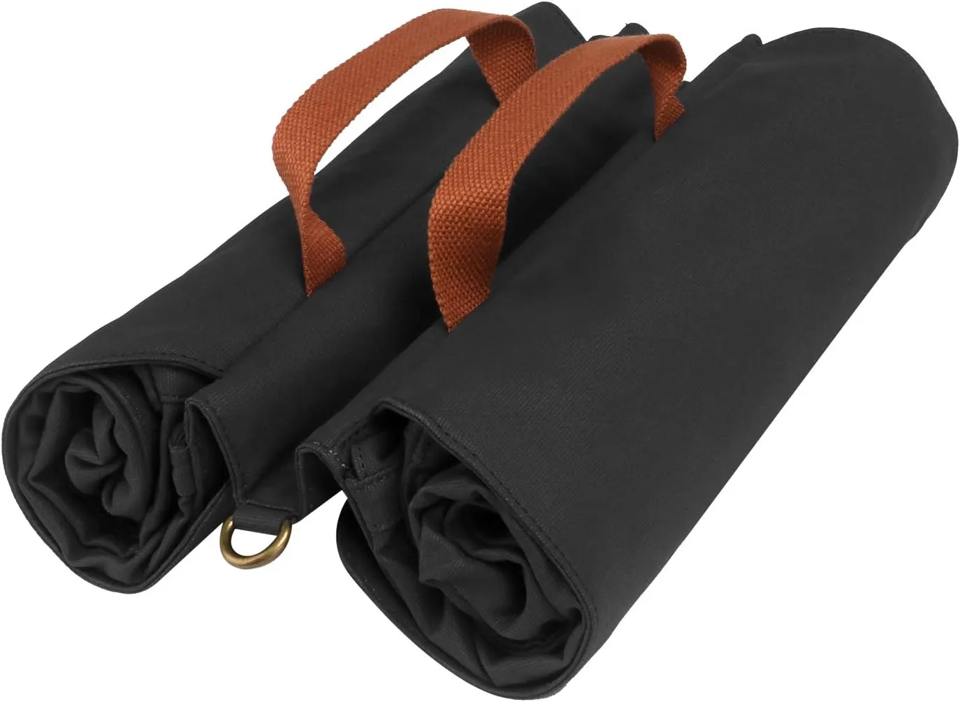 TOURBON Double Cycling Bike Bicycle Pannier Bags for Rear Rack (Water-resistant Canvas, Roll-up) (Black)