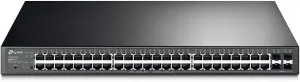 TP-Link 48 port gigabit PoE switch | 48 PoE  Port @384W, w/ 4 SFP Slots | Smart Managed | Limited Lifetime Protection | Support L2/L3/L4 QoS, IGMP and LAG | IPv6 and Static Routing (T1600G-52PS)