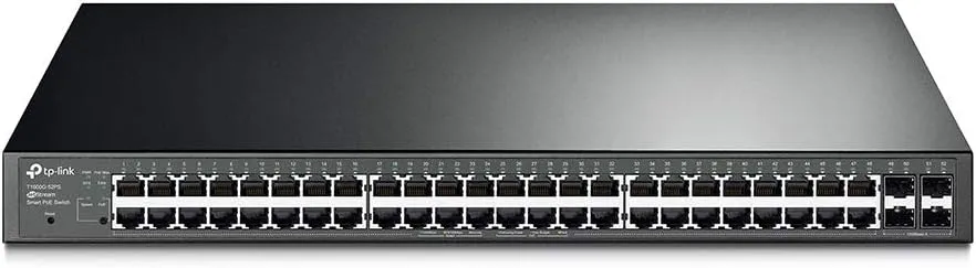 TP-Link 48 port gigabit PoE switch | 48 PoE  Port @384W, w/ 4 SFP Slots | Smart Managed | Limited Lifetime Protection | Support L2/L3/L4 QoS, IGMP and LAG | IPv6 and Static Routing (T1600G-52PS)