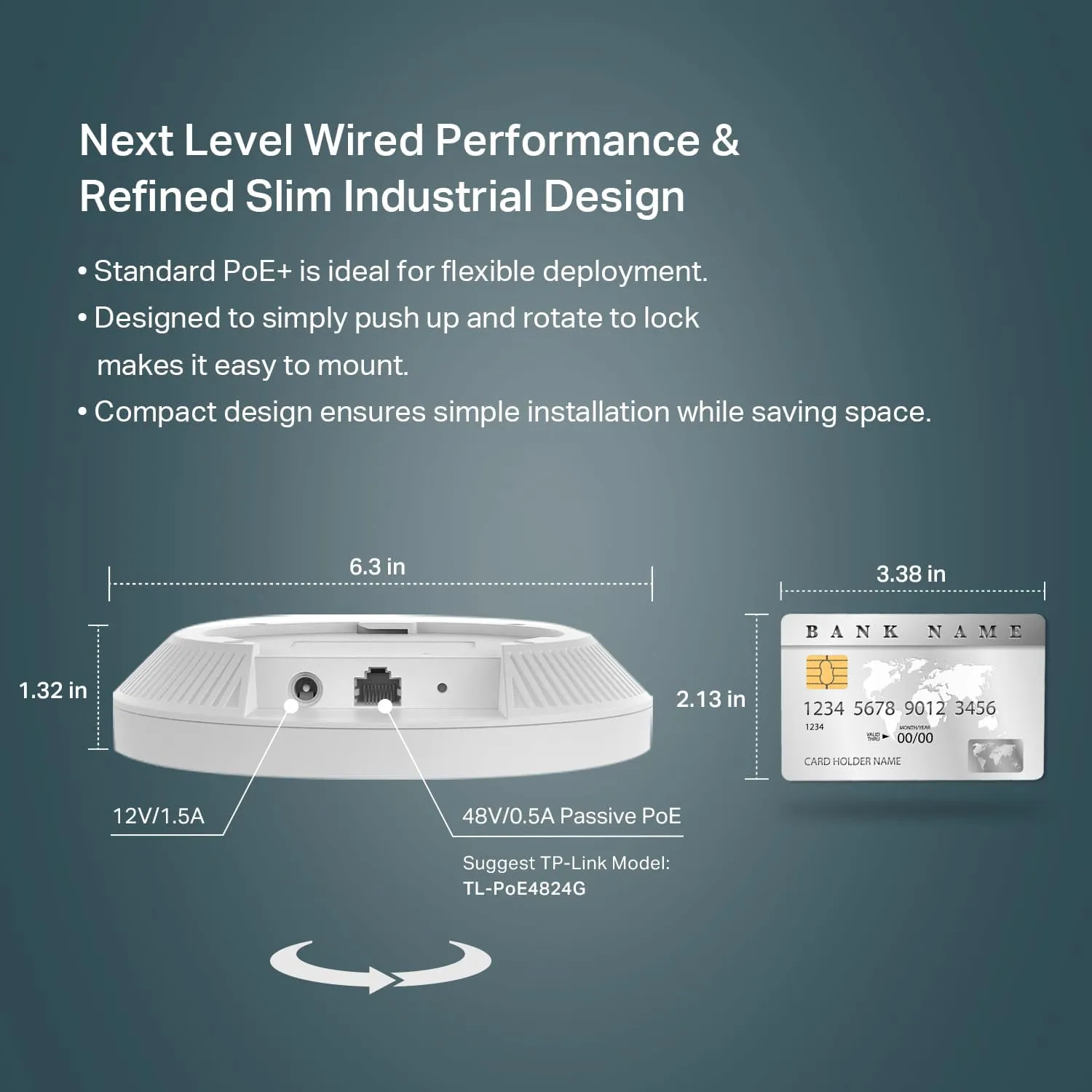 TP-Link EAP610 Ultra-Slim Wireless Access Point for Business | Omada True Wi-Fi 6 AX1800 | DC Adapter Included | Mesh, Seamless Roaming, WPA3, MU-MIMO | Remote & App Control | PoE  Powered