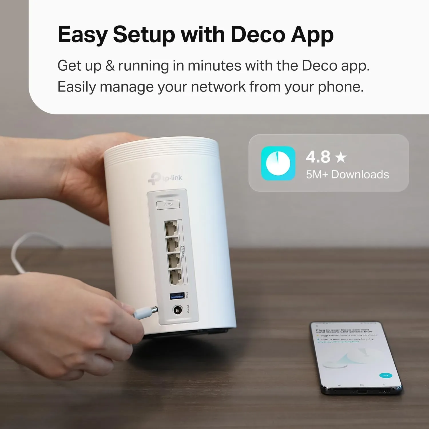 TP-Link Tri-Band WiFi 7 BE10000 Whole Home Mesh System (Deco BE63) - 6-Stream 10 Gbps, 4X 2.5G Ports Wired Backhaul, 4X Smart Internal Antennas, VPN, AI-Roaming, MU-MIMO, HomeShield (2-Pack)