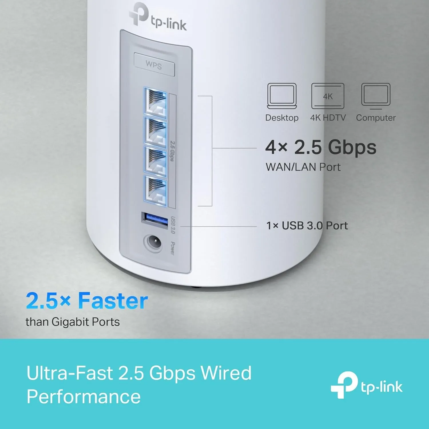 TP-Link Tri-Band WiFi 7 BE10000 Whole Home Mesh System (Deco BE63) - 6-Stream 10 Gbps, 4X 2.5G Ports Wired Backhaul, 4X Smart Internal Antennas, VPN, AI-Roaming, MU-MIMO, HomeShield (2-Pack)