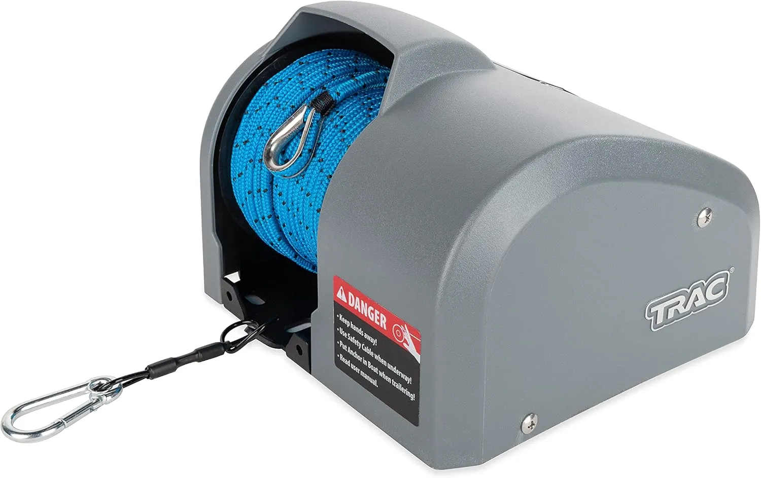 TRAC-Outdoor Products Angler 30 AutoDeploy-G3 Electric Anchor Winch - Anchors Up to 30 lb. - Includes 100-feet of Pre-Wound Anchor Rope with Use (69004), Gray, Normal