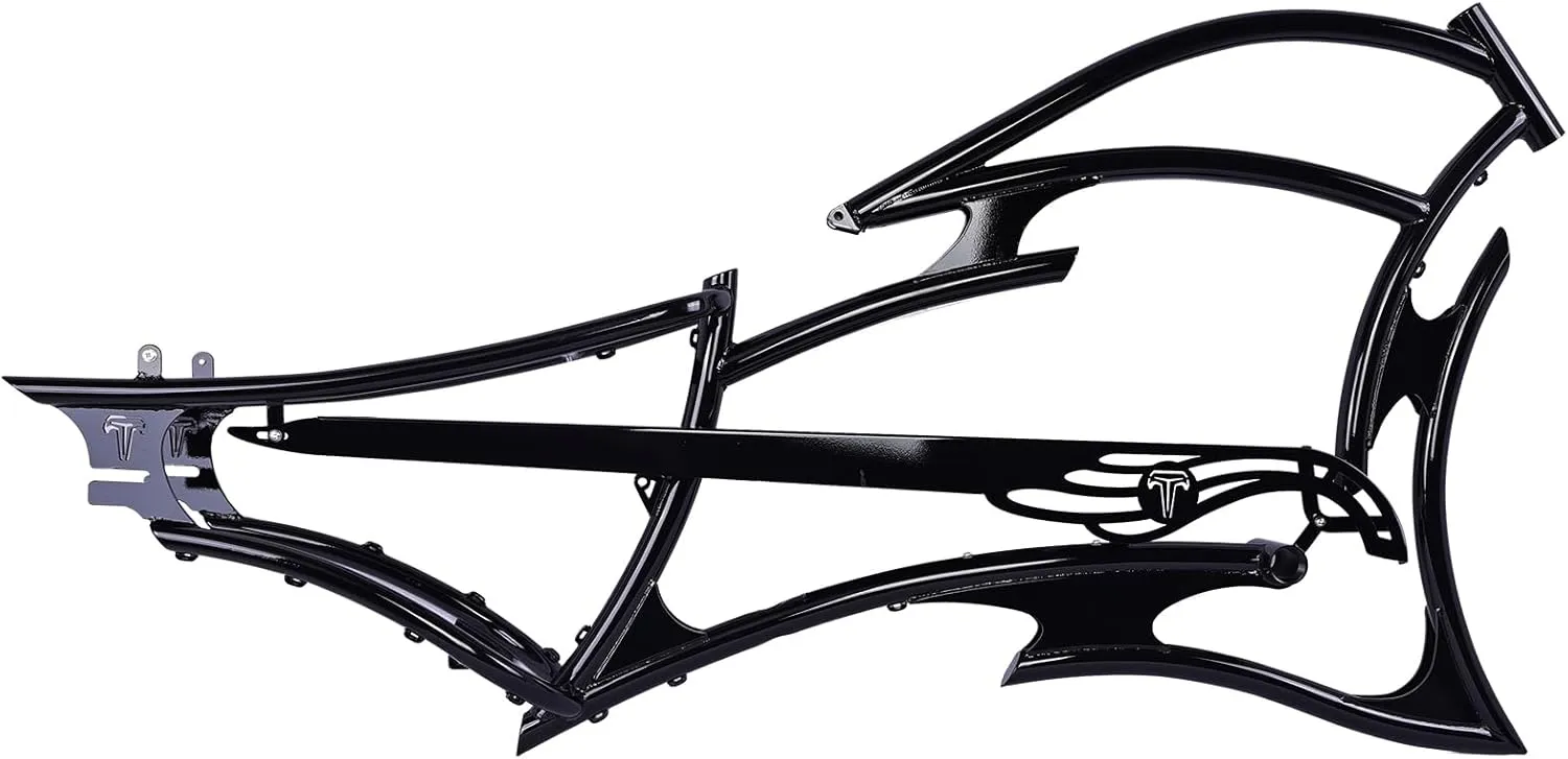 Tracer Raider 26" Stretch Chopper Cruiser Steel Frame 1/7 Speed, Disc and Coaster Brake Compatible, Includes Fender, Saddle