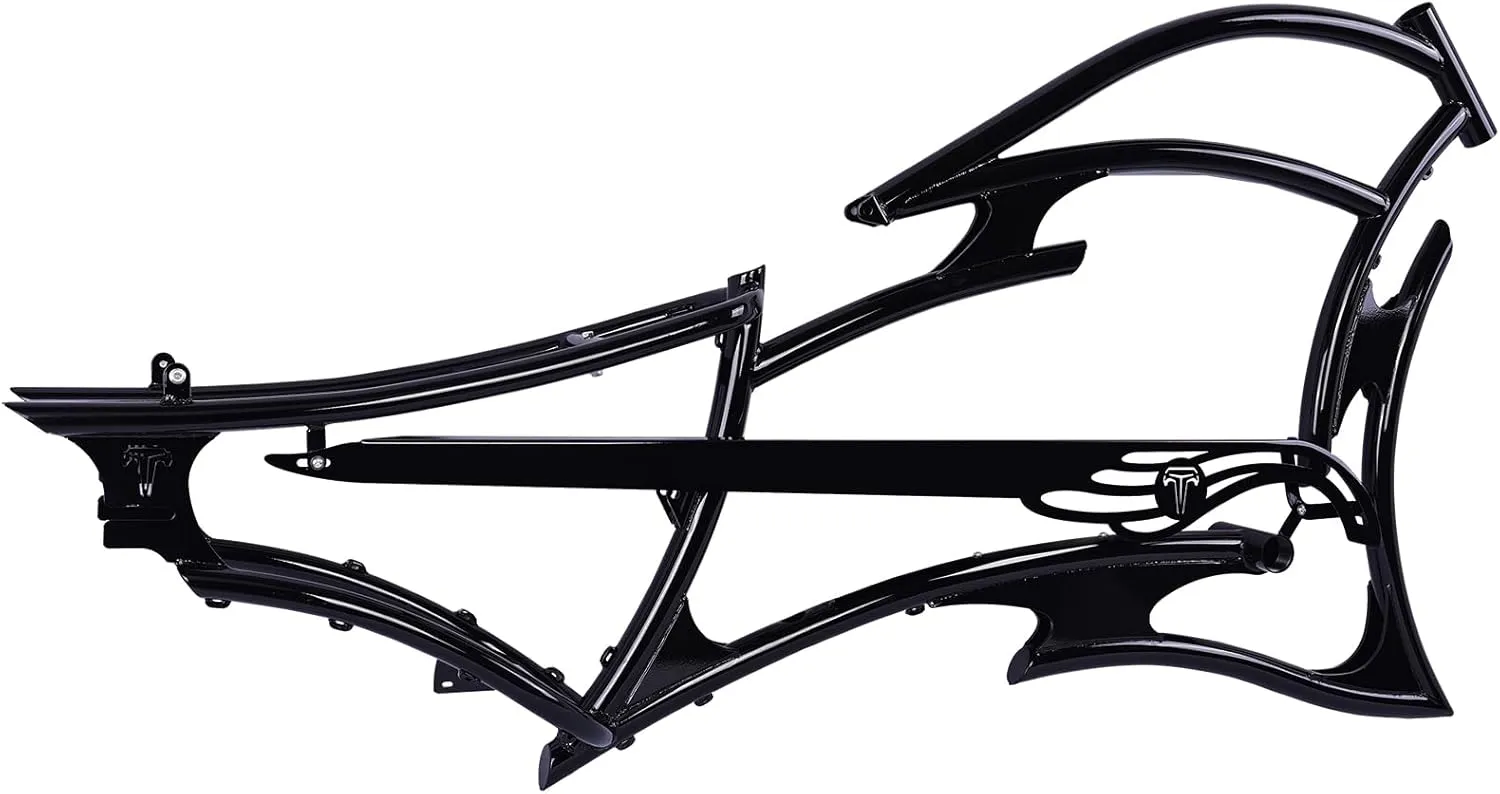 Tracer Raider 26" Stretch Chopper Cruiser Steel Frame 1/7 Speed, Disc and Coaster Brake Compatible, Includes Fender, Saddle